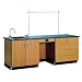 Diversified Woodcrafts 1116KF Solid Oak Wood Instructors Desk, Flat Epoxy Resin Top, 8' Width