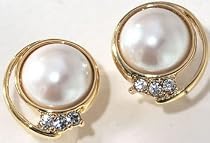 Monet 12mm Dome Simulated Pearl Clips SIMULATED PEARL