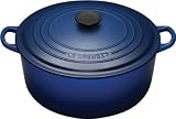 Le Creuset Enameled Cast-Iron 7-1/4-Quart Round French Oven, Cobalt Blue