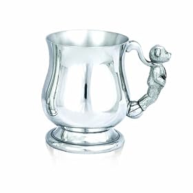 Baby Gifts Personalised Engraved Pewter Child's Georgian Cup With Teddy Handle, Great Christening Gift