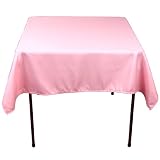 54 Inch Square Polyester Tablecloth Pink by 