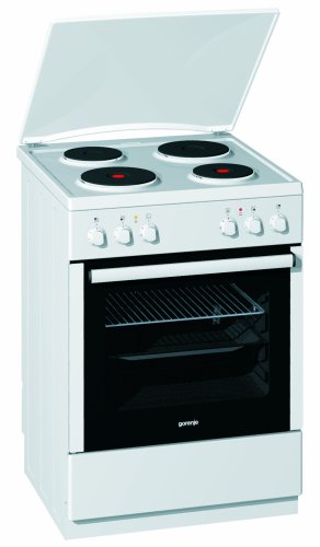 Gorenje E 63103 AW Elektroherd mit emaillierter Kochmulde / A / 60 cm Breite / 0,87 kWh / 65 L / Aqua- und Eco-Clean