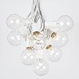 G50 Globe Outdoor String Lights With 25 Clear Globe Bulbs By Novelty Lights - Commercial Grade - Outdoor Lights - Bulb String Lights - Globe String Lights - Globe Lights - Patio String Lights - White Wire - 25 Foot