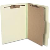 ACCO Pressboard 25-Point Classification Folders with Permclip Fasteners, Letter, 4-Part, Leaf Green, 10/Box (A7015044)