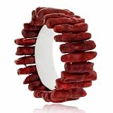Red Genuine Sea Bamboo Coral Chunky Bracelet