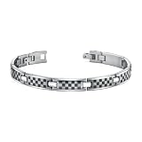 Stainless Steel Mens Bracelet With Laser Chessboard Pattern