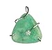 Chrysoprase Triangle with a CZ Flower in Sterling Silver Pendant