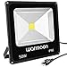 Warmoon Outdoor LED Flood Light, 50W Daylight White 6500K Waterproof IP66 Security Lights with 3-Prong US Plug
