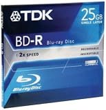 TDK BD-R25A 25 GB SINGLE LAYER WRITE ONCE BLU-RAY BD-R WITH JEWEL CASE