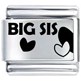 Pugster Big Sis Heart Italian Charm Bracelet