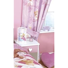 CharacterWorld Disney Princess Sparkle 72" Curtains Including Tie backs