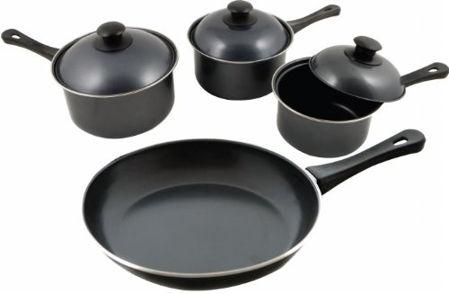 KitchenWorthy Stainless Steel 7-Piece Cookware Set with Crate