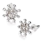 Pugster White Crystal Rudder Stud Re Earrings