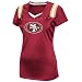NFL San Francisco 49Ers Draft Me III Short Sleeve V-Neck Synthetic Tee, Brt Cardinal/White/H.Gold, Small