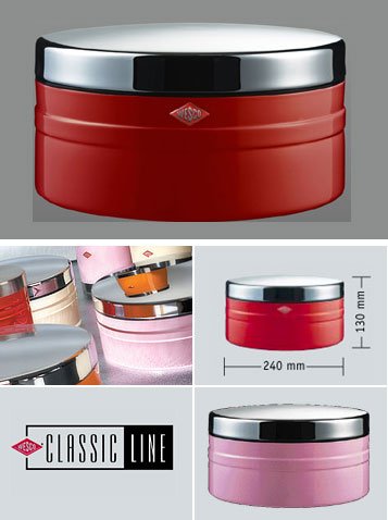 Childrens Toyshop  Used : Stainless Steel Wesco Classic Line Cookie or Biscuit Box (ORANGE)