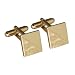 British Jewellery Workshops Hard Gold plated 14mm square hand engraved swivel Cufflinks