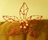 Dept 56 Lrg Beaded Poinsettia Clip Christmas Ornament (Red) New