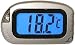 Silver Car & Home Thermometer with Blue Background Lighting