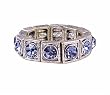Ring - R40 - Swarovski (tm) Crystal Stretch - Square Style - Size Med ~ Tanzanite