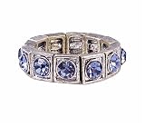Ring - R40 - Swarovski (tm) Crystal Stretch - Square Style - Size Med ~ Tanzanite (Purply Blue)
