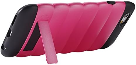 Ultra Slim iPhone 6 Protective Caterpillar Bumper Case with Kickstand (4.7 Inch) By UGAME, Heavy Duty Dual Layer Hybrid Soft TPU and Plastic Shockproof 4.7 Inch Cover for Apple iPhone 6/6S (pink)