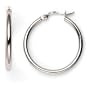 Duragold 14k White Gold Hoop Earrings, (1" Diameter)