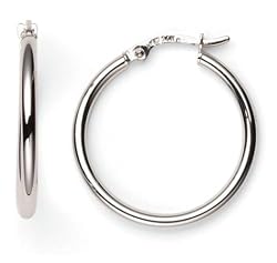 14k White Gold Hoop Earrings