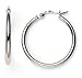 Duragold 14k White Gold Hoop Earrings, (1" title=