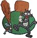 Simpsons TV Cartoon Patch - 3 Itchy & Scratchy Mallet