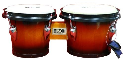 MusicalInstruments: EXO BG30 Sunburst Finish Wood Bongo Drum