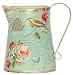 Finch Decoupage Tin Small Pitcher Set of 2 - 6"x5"x7"H