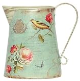 Finch Decoupage Tin Small Pitcher Set of 2 - 6"x5"x7"H