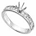 14K White Gold Chic Diamond Engagement Ring, Semi-Mount Setting