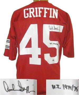 Archie Griffin signed Ohio State Buckeyes Red Custom Jersey HT 74/75 - Autographed College Jerseys