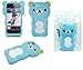 Iphone 5 3D Rilakkuma Teddy Bear Silicon Case Cover - Aqua Blue with Screen Protector Pack and Premium Capacitive Stylus Pen