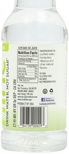 Hint Premium Essence Water, Honeydew-Hibiscus, 16-Ounce Bottles (Pack of 12)