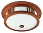 American Fluorescent MIF213KECT Two-Light 13-Watt 14-Inch, Oak Veneer Mission Flush Mount Light Fixture