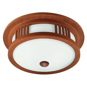 American Fluorescent MIF213KECT Two-Light 13-Watt 14-Inch, Oak Veneer Mission Flush Mount... by American Fluorescent