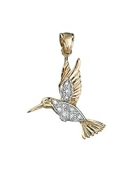 14kt Yellow Gold Hummingbird Diamond Pendant