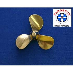 Brass 3-Blade Prop,2.0 Pitch,1-1 2Right from Dumas Boat Parts