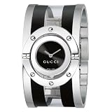 Gucci Women`s YA112414 Twirl Medium Black and Transparent Acetate Bangle Watch