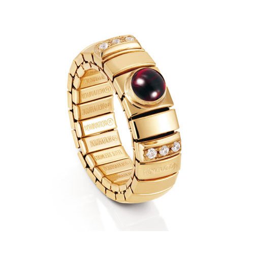 Nomination Damen-Ring Golden Klein Aus Stahl Zirkonia 1 Stein Granat Ring gr&ouml;&szlig;e variabel 0 Preisvergleich