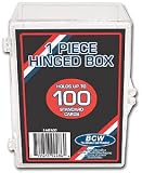 BCW Hinged Box 100 Count - Baseball, Football, Basketball, Hockey, Golf, Single Sports Cards Top Load - Sportcards Card Collecting Supplies