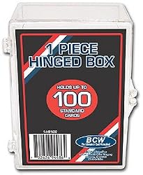 BCW Hinged Box 100 Count - Baseball, Football, Basketball, Hockey, Golf, Single Sports Cards Top Load - Sportcards Card Collecting Supplies