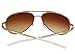 LotFancy Aviator Sunglasses for Women with Case, UV400 Protection, 61MM, Lightweight Eyewear for Driving Fishing Sports, Brown Gradient Lens, Gold Metal Frame