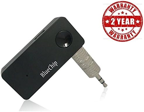 Bluechip Bluetooth Music Receiver for Wireless Music Streaming for Iphones, Ipad, Samsung, Lumia & Android Devices with Hands Free Calling and 3.5mm Aux Output