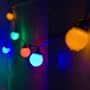 Guirlande Lumineuse Ext�rieure LED Raccordable, 10 Globes Multicolore en Plexiglas, 3 LEDs par Globe, 5 m�tres, D�coration F�te