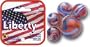 Mega Marbles Liberty Marbles (1 Shooter Marble, 24 Player Marbles & 2 Display Rings)