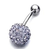Pugster Round Pale Crystal Body Jewelry