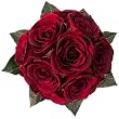 Realistic Red Rose Silk Floral Bridal Bouquet/Centerpiece (10")